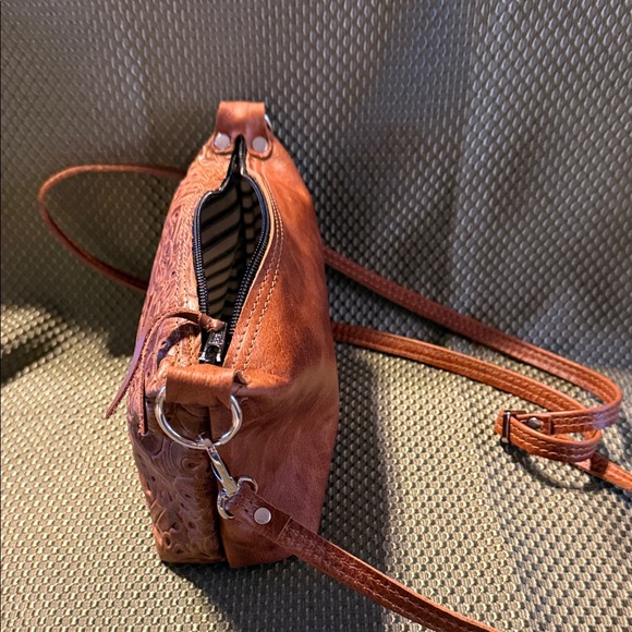 Holy Cow Couture Embossed Brown Shoulder Bag - Picture 5 of 9